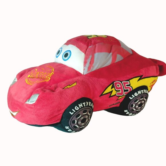 Disney Pixar Cars Lightning McQueen Plush Toy 95 Red Car Stuffed Pillow 15-Inche - Picture 3 of 7